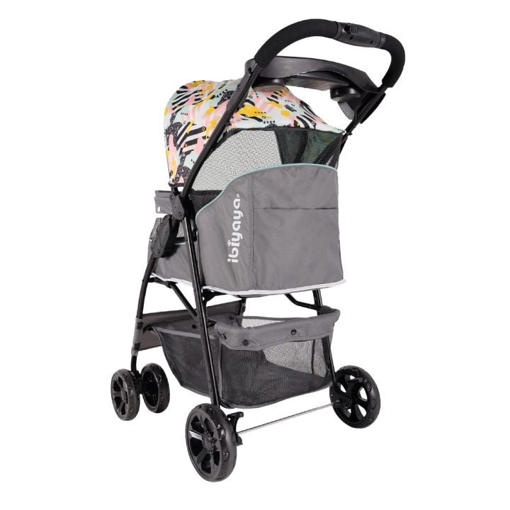 Ibiyaya Cloud 9 Pet Stroller, Foldable Pram For Cats, Rabbits, or Medium-Sized Dogs, 4-Wheel, Spacious, and Stylish Cabin