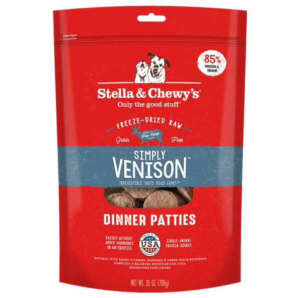 Stella&Chewys Dog FD Simply Venison Patties 25 oz