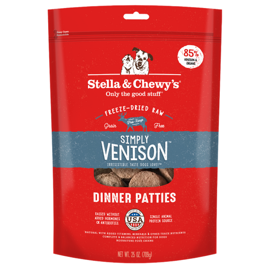 Stella&Chewys Dog FD Simply Venison Patties 25 oz