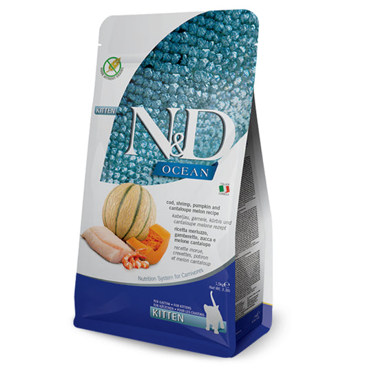 FARMINA N&D OCEAN Kitten Shrimp & Cod 1.5kg