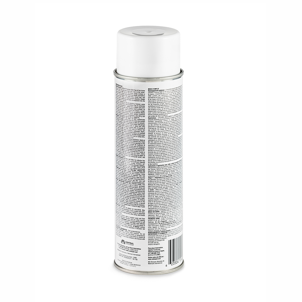 Zodiac Premise 2000 Flea & Tick Home Spray back label