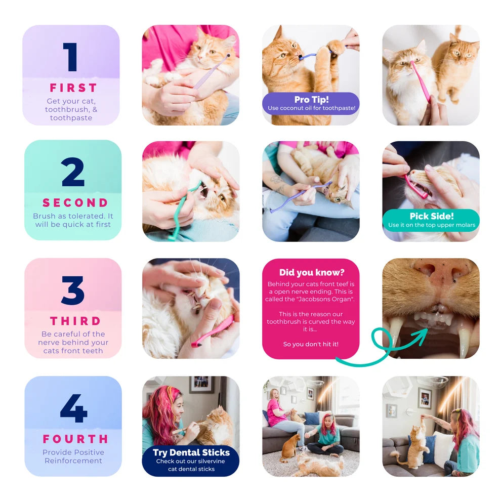 RYERCAT Dual Sided Cat Toothbrush