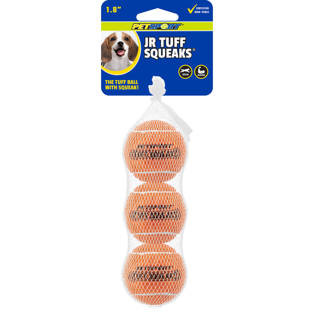 Petsport Jr. Tuff Ball Squeak 1.8 in 3 pack