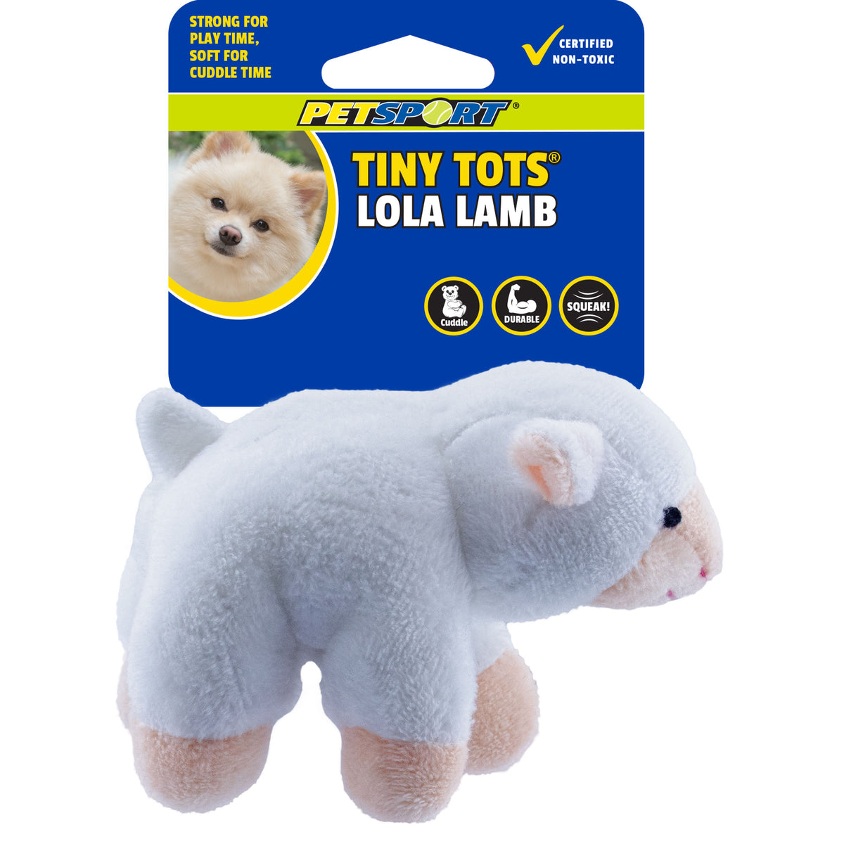 Petsport Tiny Tots Barn Buddies Lola Lamb plush dog toy
