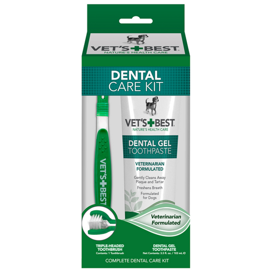 Vet's Best Dental Care Kit with Toothbrush & Gel 3.5 oz