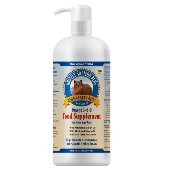 Grizzly Salmon Plus Oil Liquid Supplement 32 oz