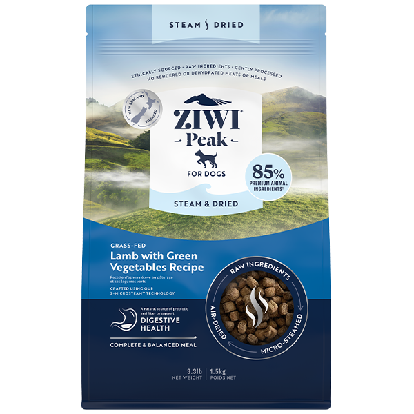 ZIWI Peak Dog Steam-Dried Lamb w/Green Vegetables 3.3lb