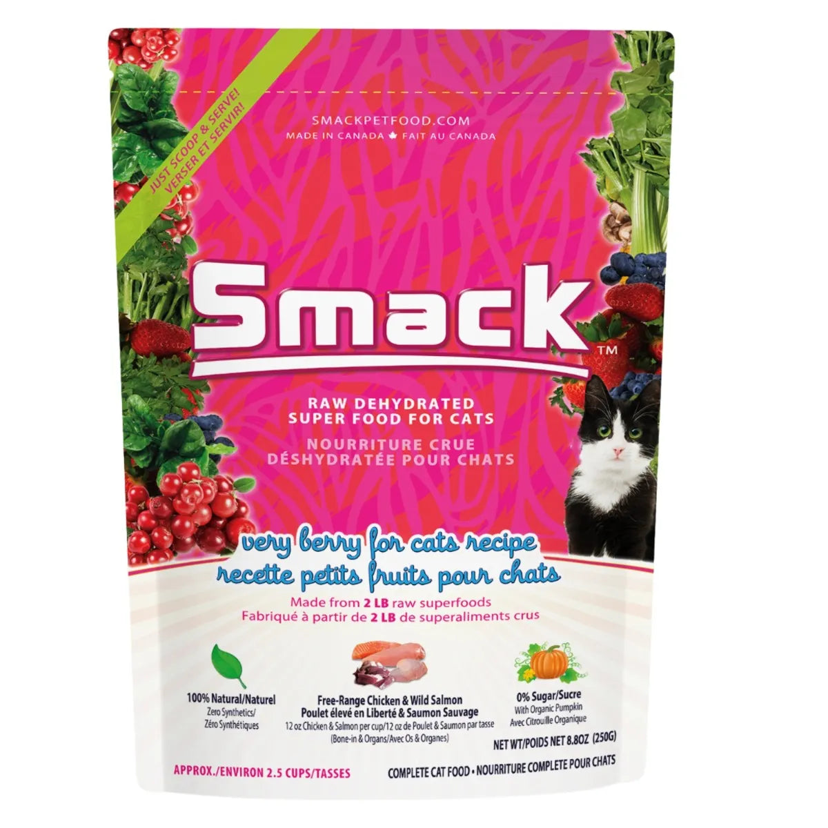 Smack Raw Dehydrated Cat Food - Very Berry Recipe