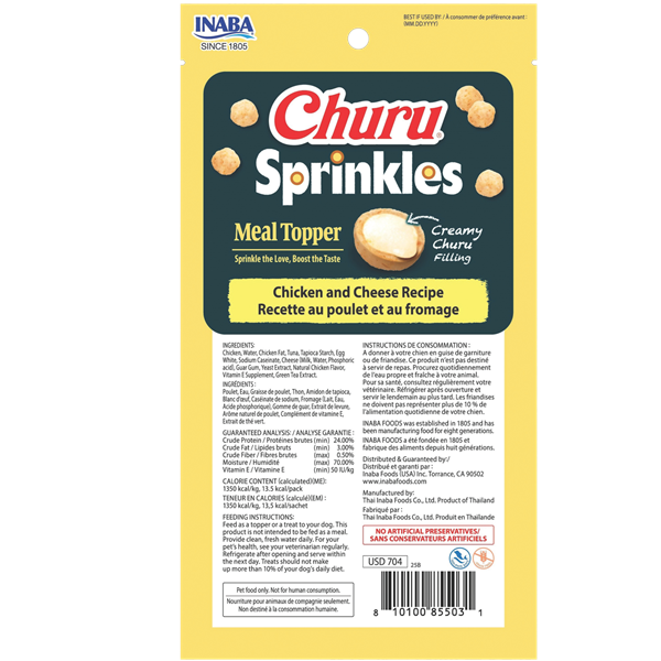 Inaba Churu Sprinkles DOG Chicken with Cheese 3pk