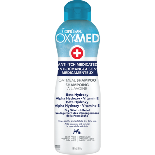 TropiClean OxyMed Medicated Anti-Itch Oatmeal Shampoo 20 oz