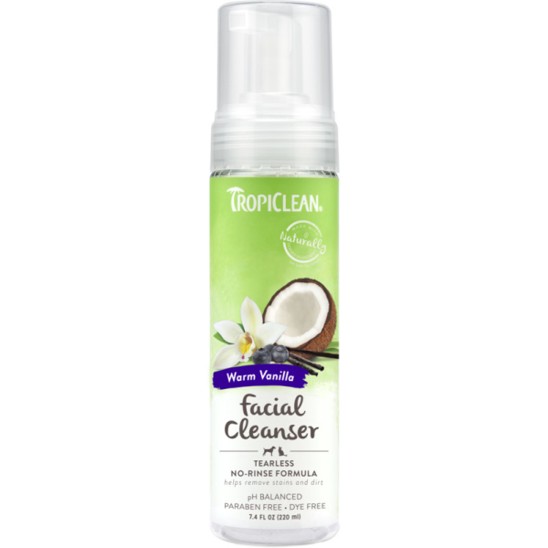 TropiClean Waterless Facial Cleanser Warm Vanilla 7.4 oz