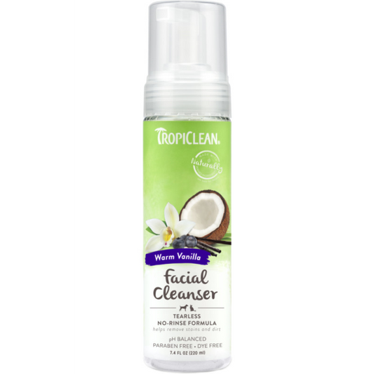 TropiClean Waterless Facial Cleanser Warm Vanilla 7.4 oz