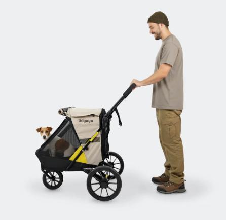 Minika 3-in-1 Pet Stroller System Foldable Dog Bicycle Trailer & Soft Crate Kennel