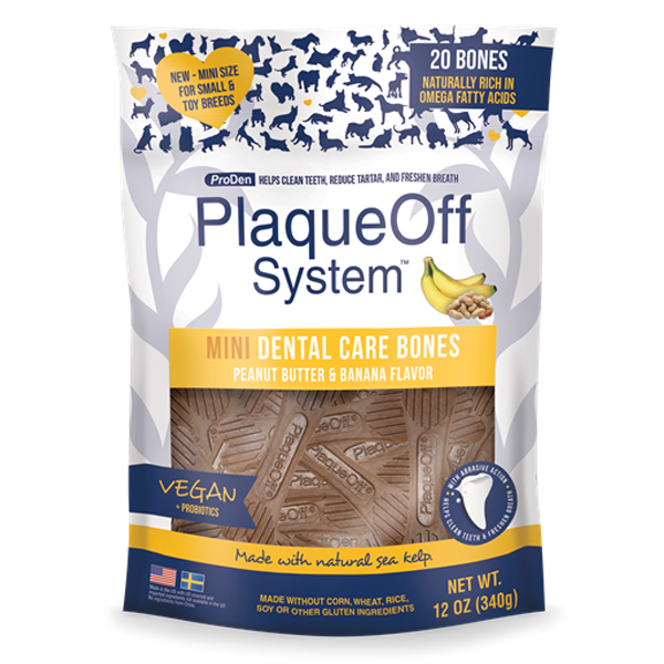 ProDen PlaqueOff Dog Mini Dental Care Bones PB&Banana