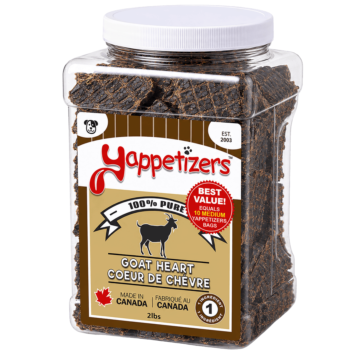Yappetizers Goat Heart Dog Treats