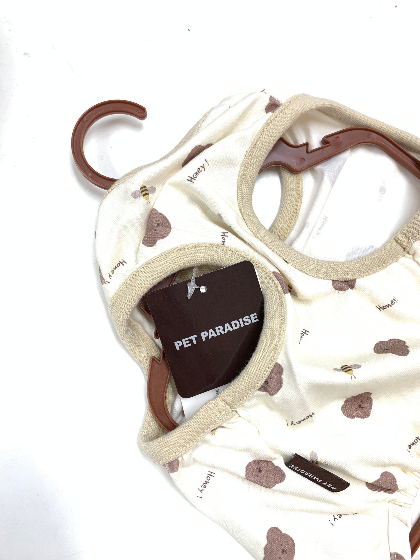 Pet paradise cotton clothing cute bear pattern with bear shaped buttons