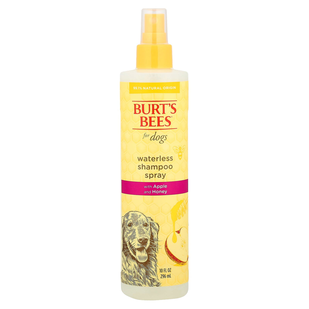 Burt's Bees Waterless Shampoo Spray for Dogs with Apple & Honey – 10 oz