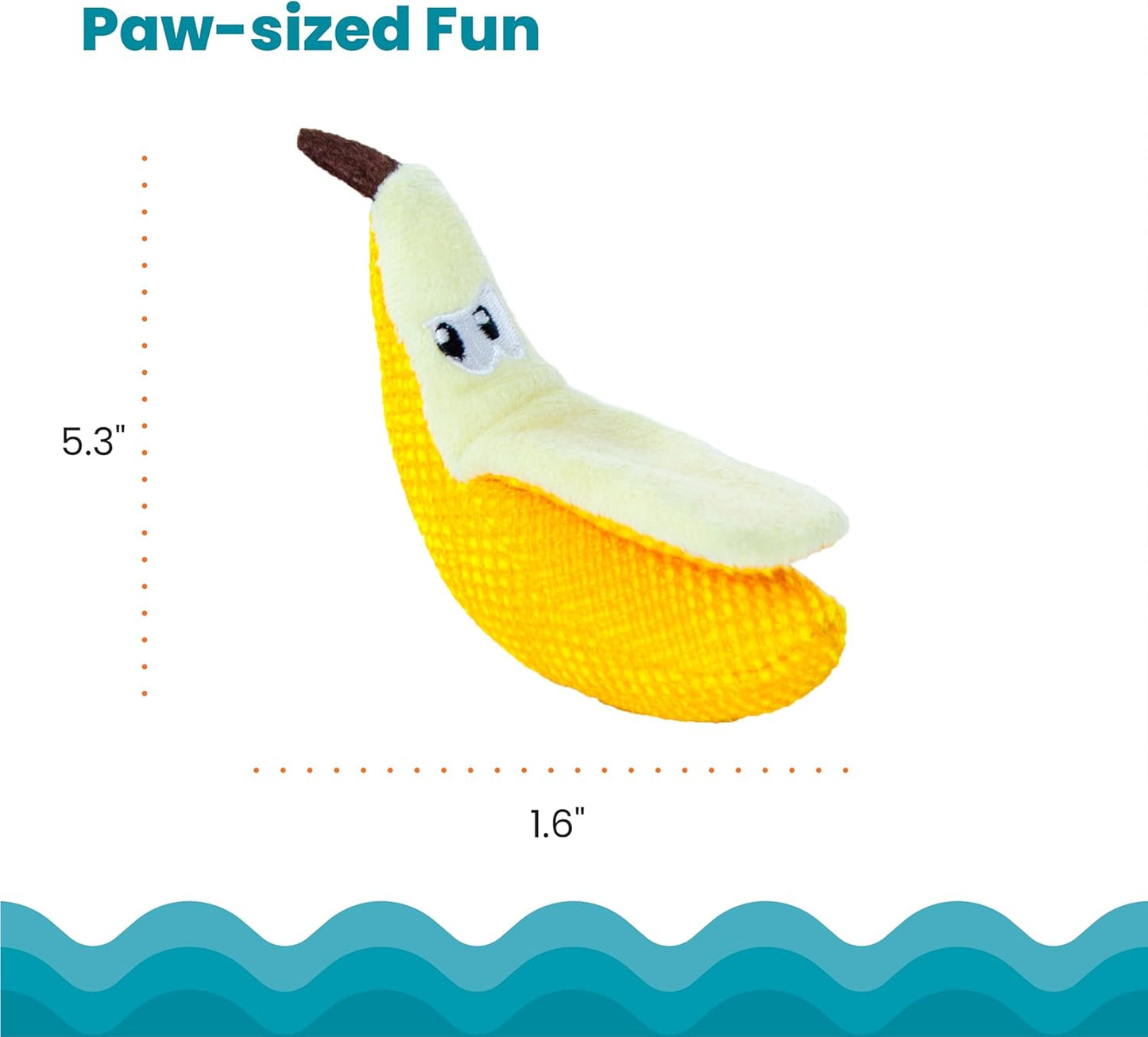 PETSTAGES Dental Banana | Crinkle & Catnip