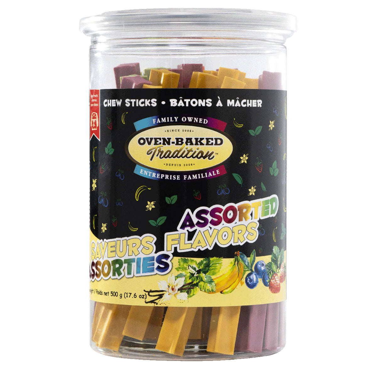 Oven-Baked Tradition Assorted Chew Sticks Dog Treats – 500 g