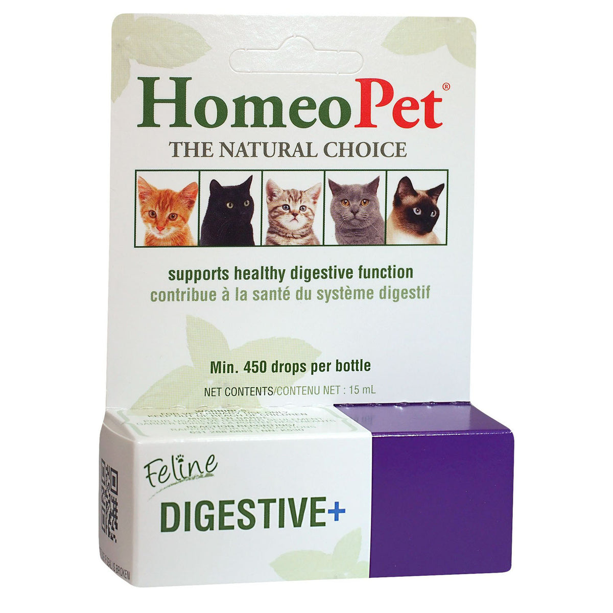 HomeoPet Feline Digestive+ Homeopathic Digestive Support for Cats – 15 mL