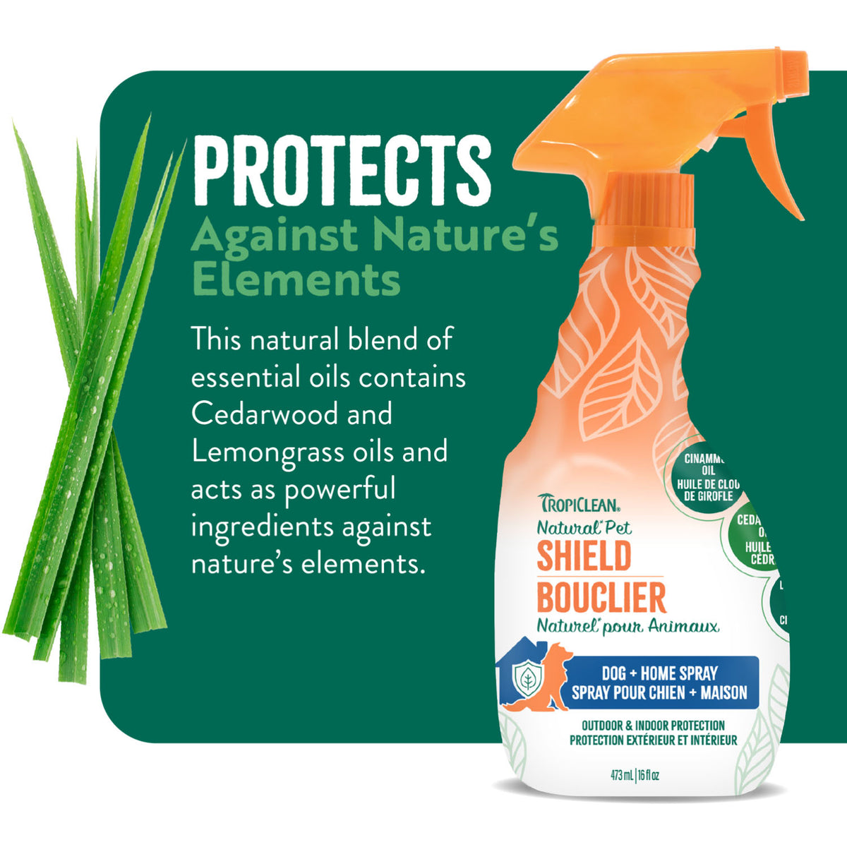 TropiClean Natural Pet Shield Dog + Home Spray – 16 oz