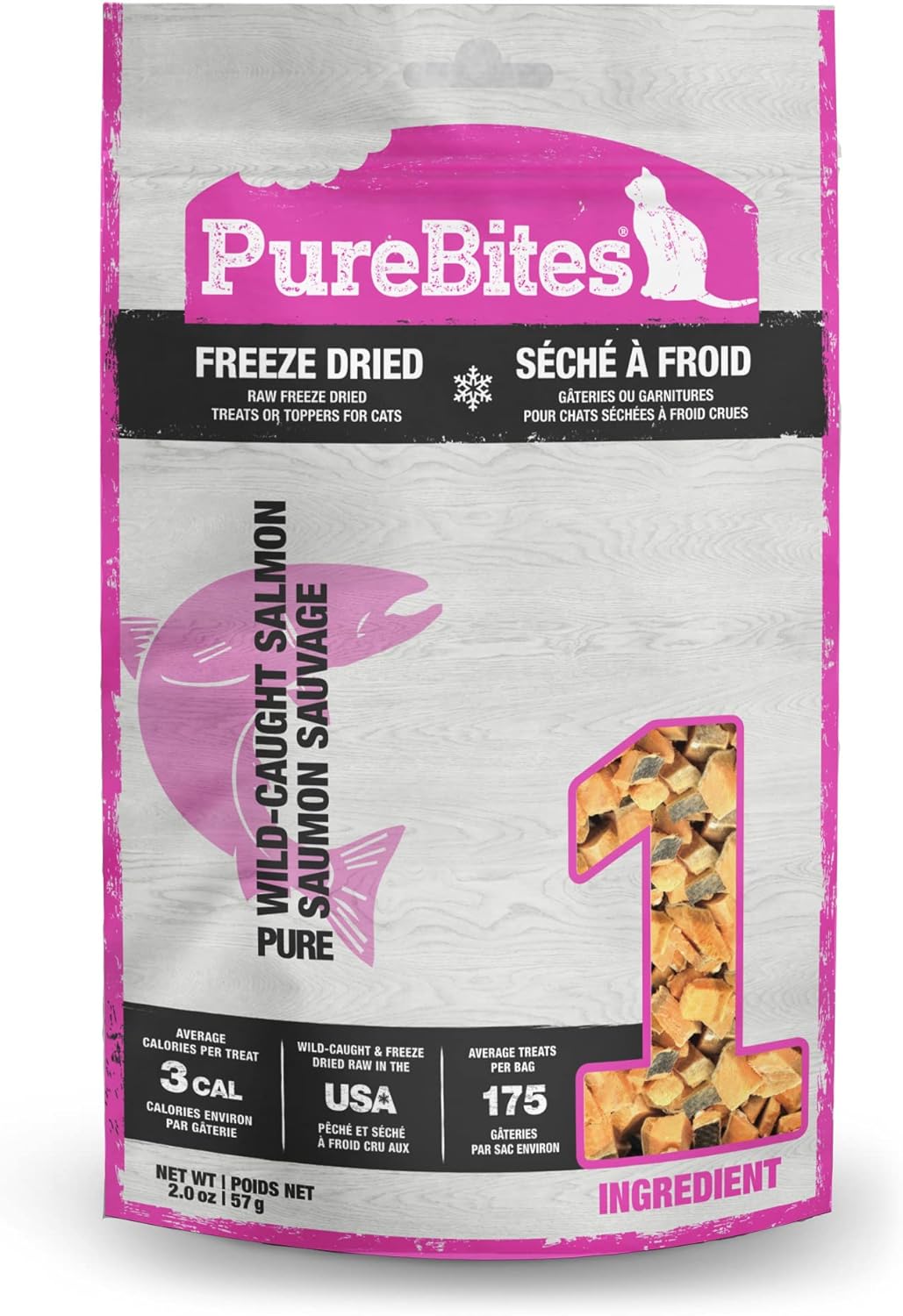 PureBites Freeze-Dried Salmon Cat Treats – 57 g (2 oz)