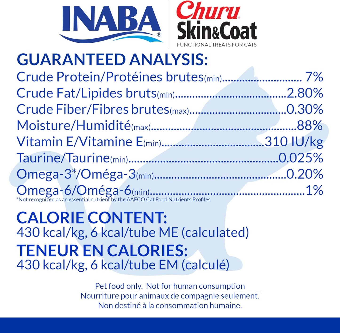 Inaba - Churu Purees 4ct - Skin and Coat Tuna Recipe - SINGLE Cat Treat Pack, 4 Tubes - 2oz