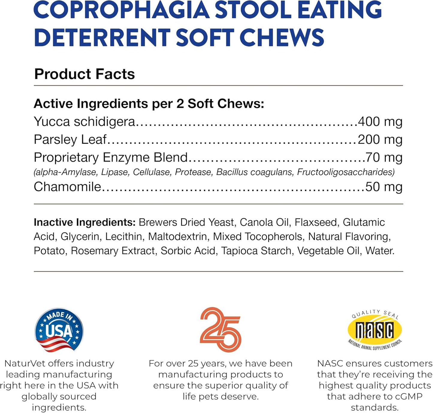 NATURVET Soft Chew Coprophagia Deterrent & Breath 70CT