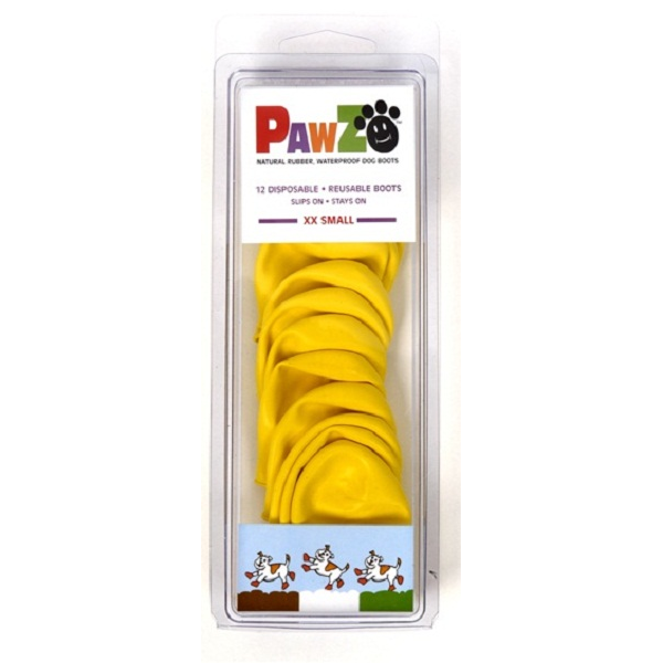 Pawz Boots XX Small to 1.5" Yellow 12 pk