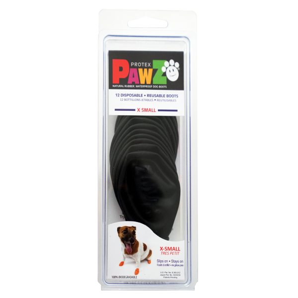 Pawz Boots X Small to 2" Black 12 pk