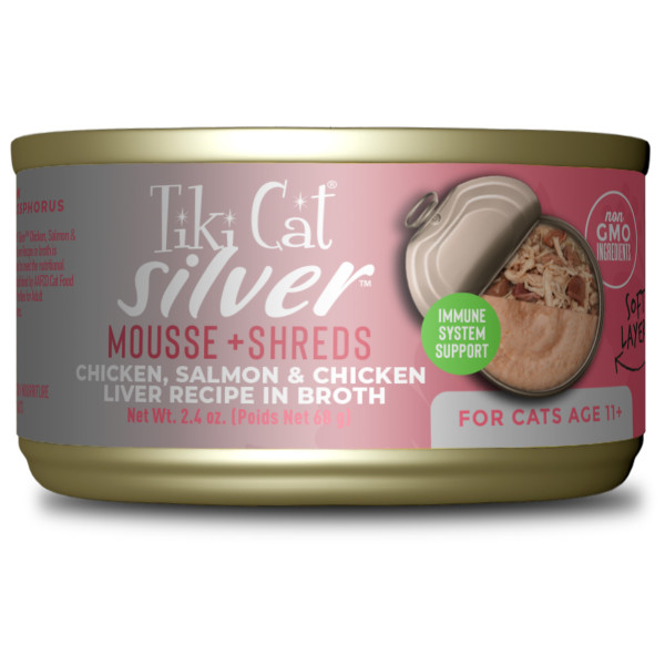 Tiki Cat Silver Chkn Slm & Chkn Liver Mousse&Shreds