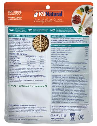 K9 Natural Dog Freeze-Dried Hoki & Beef 3.5oz