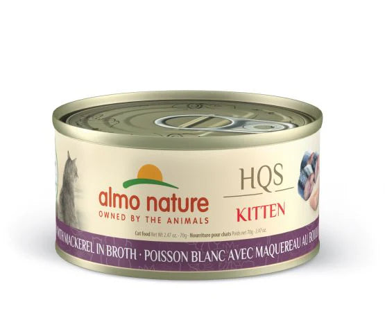 HQS NATURAL Whitefish w/ Mackerel in Broth 24/70GM | Kitten