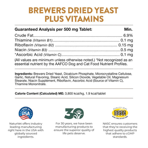 NATURVET Brewers Yeast & Garlic 100CT