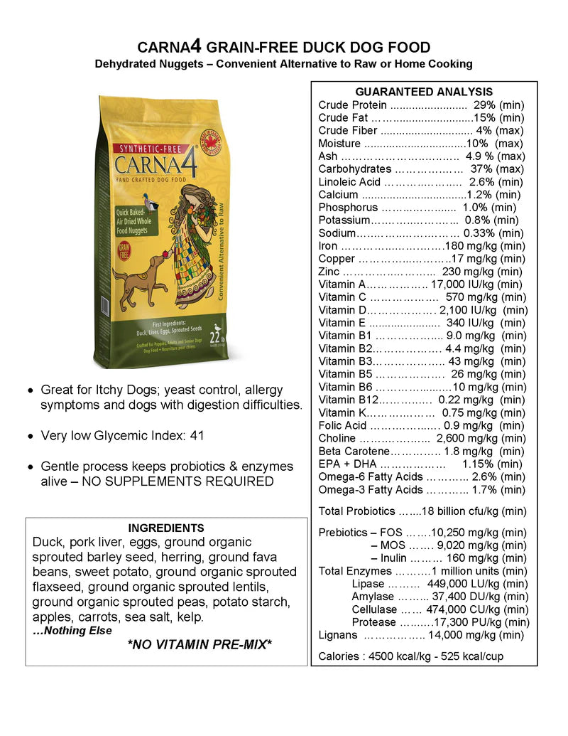 CARNA4 Dog Fresh Duck Formula Dry Dog Food