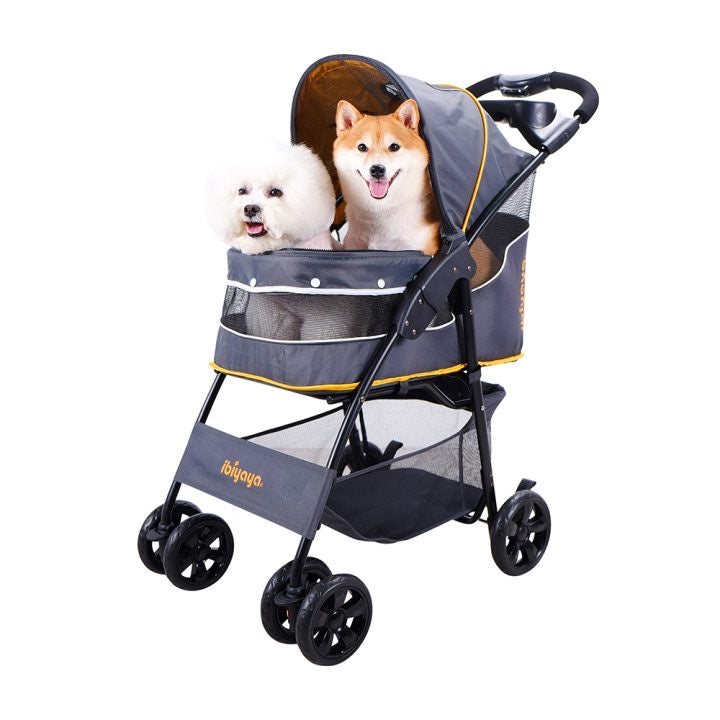 Ibiyaya Cloud 9 Pet Stroller, Foldable Pram For Cats, Rabbits, or Medium-Sized Dogs, 4-Wheel, Spacious, and Stylish Cabin