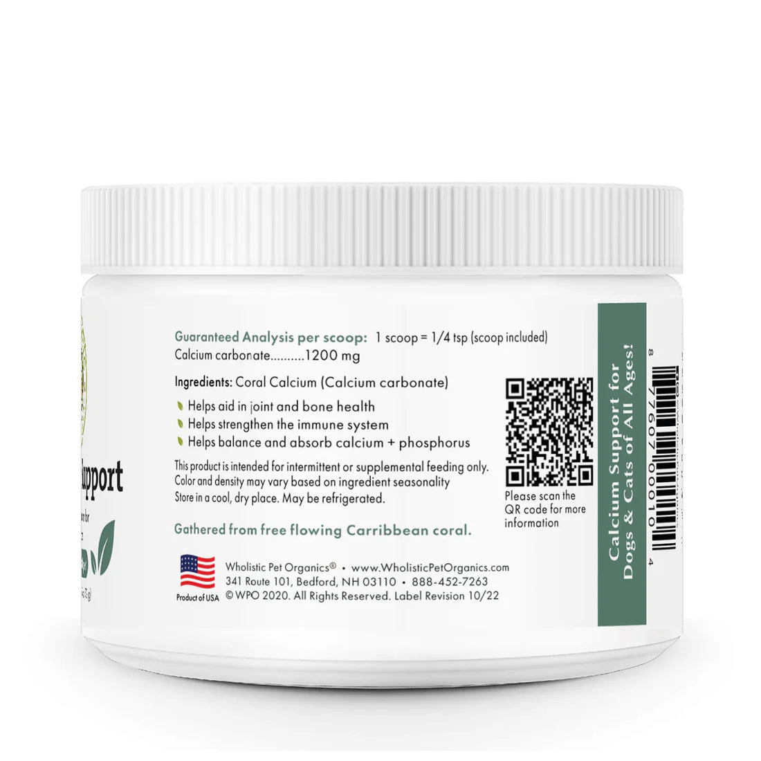 Wholistic Pet Organics  Sea Coral Calcium - 2.54oz