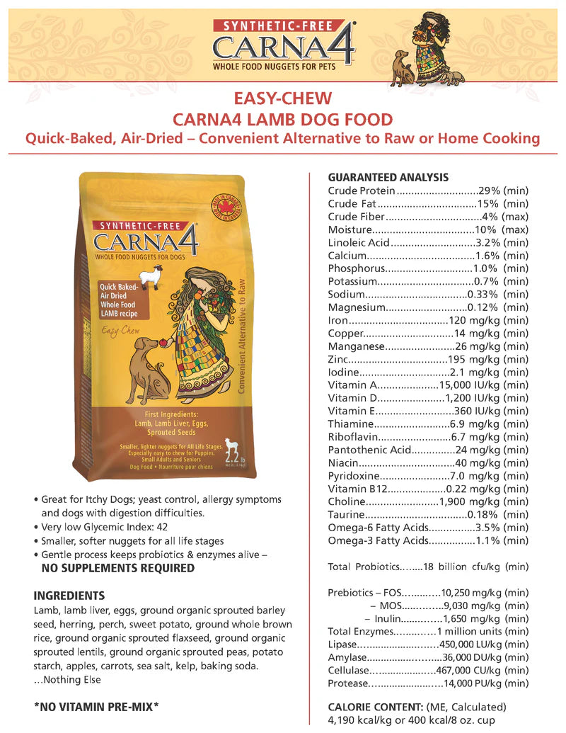 CARNA4 Dog Lamb Formula Dry Dog Food