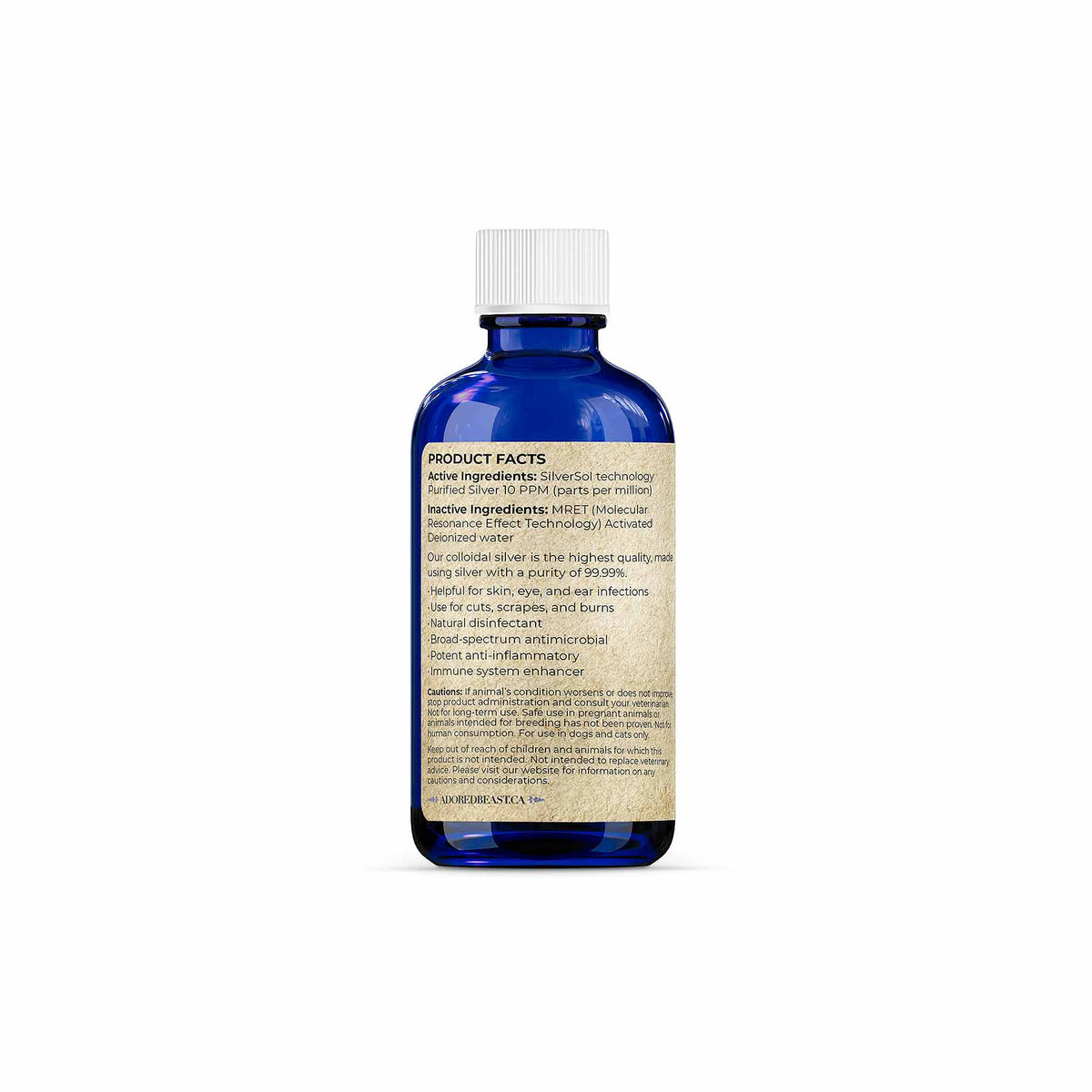 Adored Beast Colloidal SilverSol bottle side label