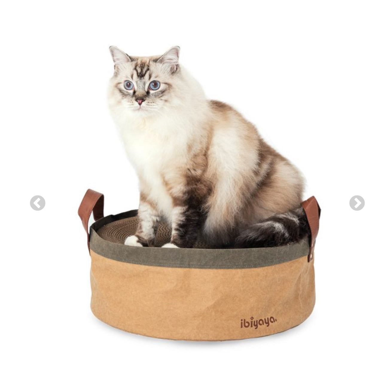 ibiyaya® Sand Dune Cat Scratching Pad, Round Cardboard Cat Scratcher Bed for Kitten and Large Cats FF2215-2