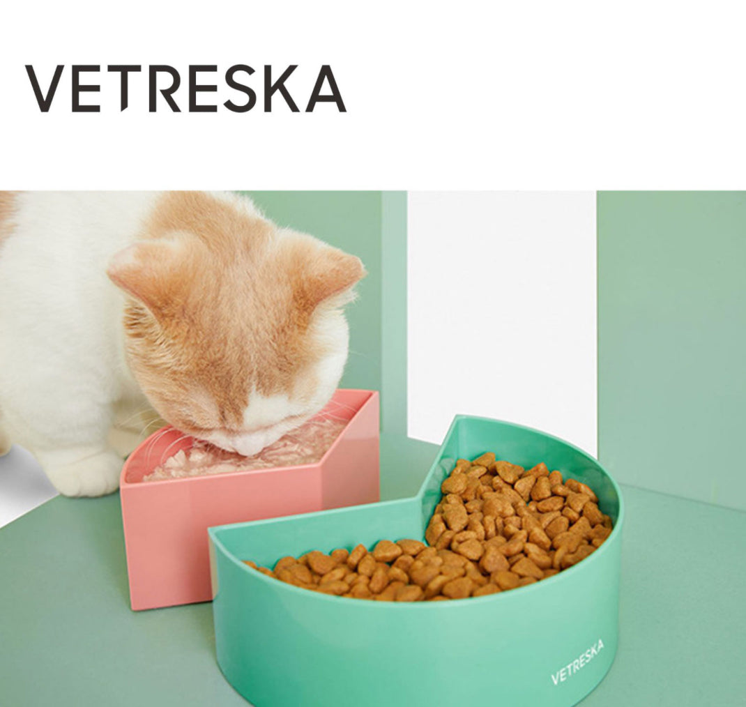 Vetreska Plastic pet bowl- pomelo/melon