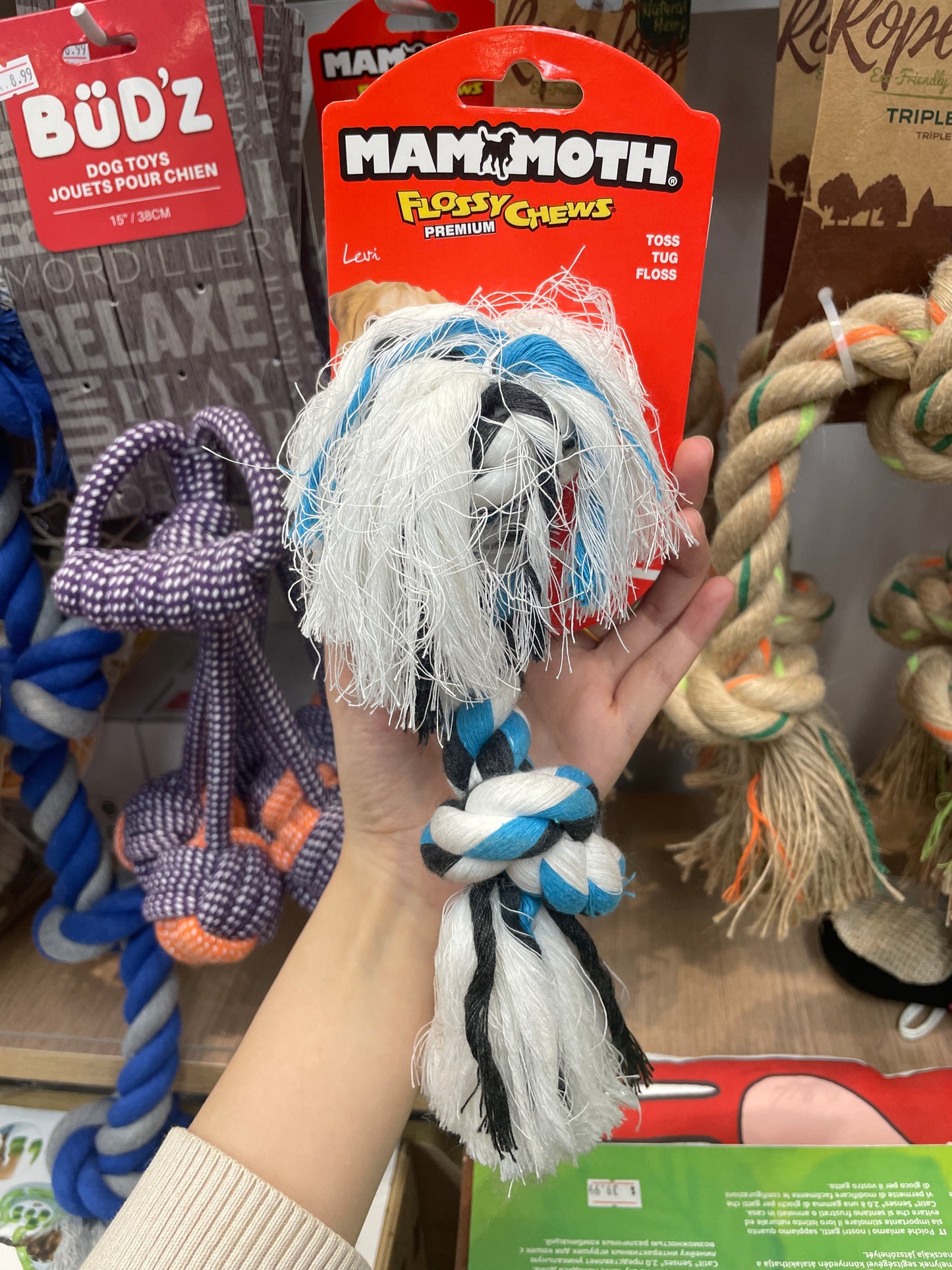 MAMMOTH Cotton Rope Bone Colored Medium 12"