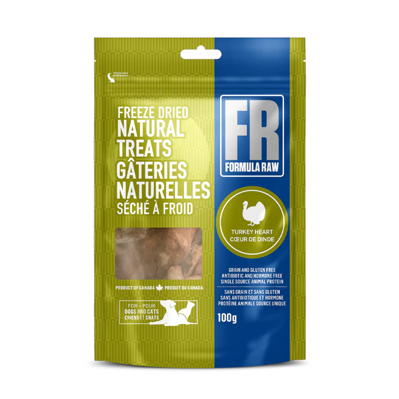 Formula Raw Freeze Dried Treat Turkey Hearts – 100g
