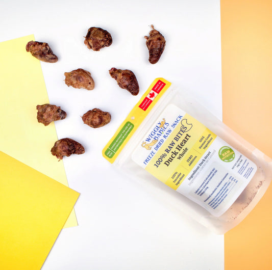 Wiggly babies freeze dried raw snack duck heart 50g