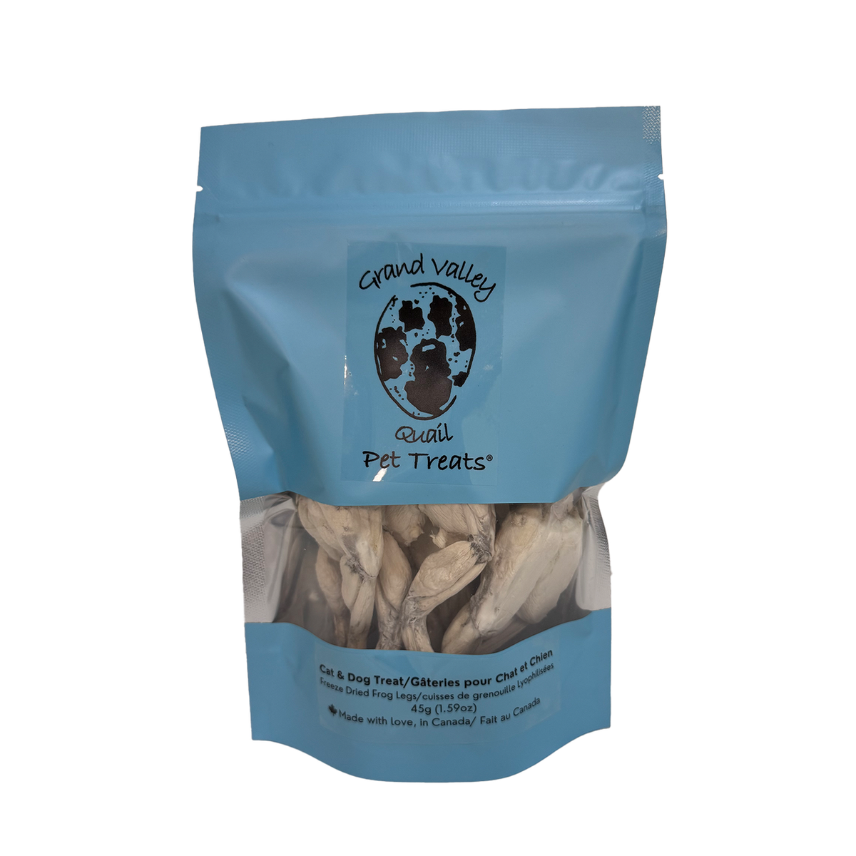 Grand Valley Quail Freeze-Dried Frog Legs Dog Treats – 45 g