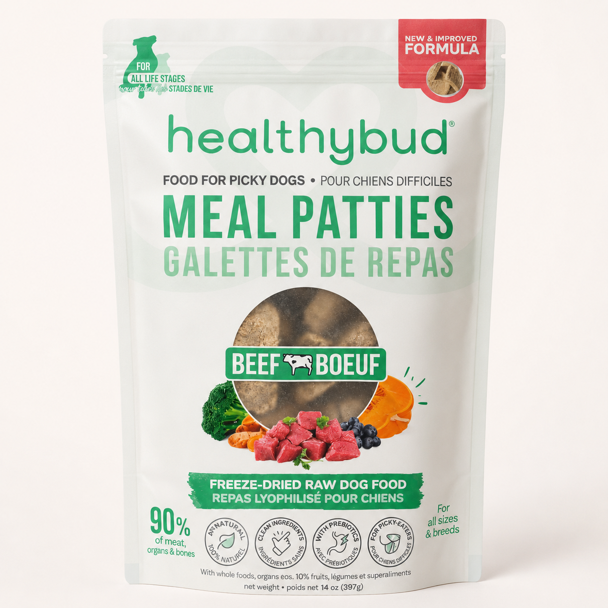 Healthybud Meal Patties Beef 14oz