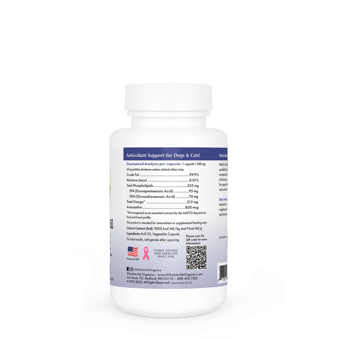 Wholistic Pet Organics Krill Oil Capsules - 60 count