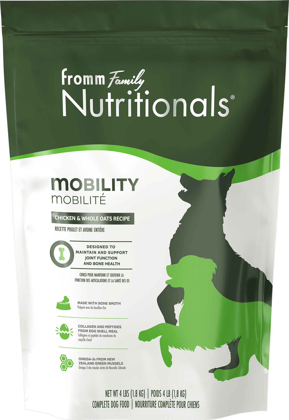 Fromm Nutritionals Mobility Chicken & Whole Oats Recipe Dry Dog Food – 4 lb bag (official manufacturer image)