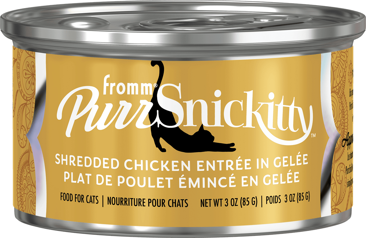 Fromm PurrSnickitty Shredded Chicken in Gelée Wet Cat Food – 3 oz can (official manufacturer image)