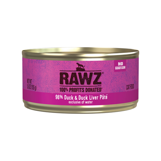 RAWZ 96% Duck & Duck Liver Pate 24/155g